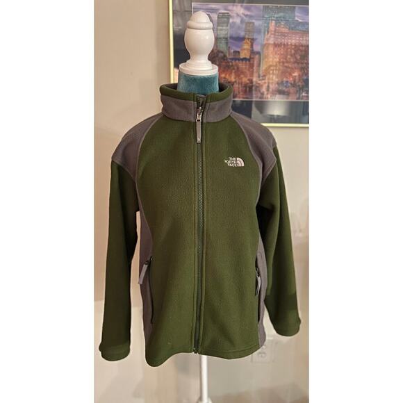 The North Face Green and Gray Fleece Jacket - Picture 1 of 6